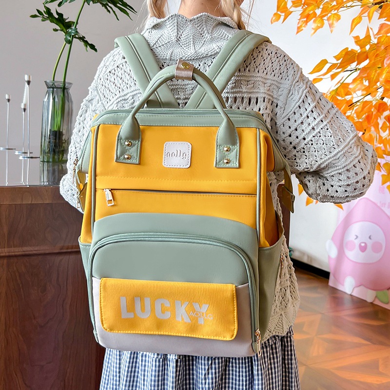 Gran capacidad nueva bolsa de mamás portátil al aire libre bolsa de bebés de almacenamiento multifuncional doble bolsa de madre y bebé