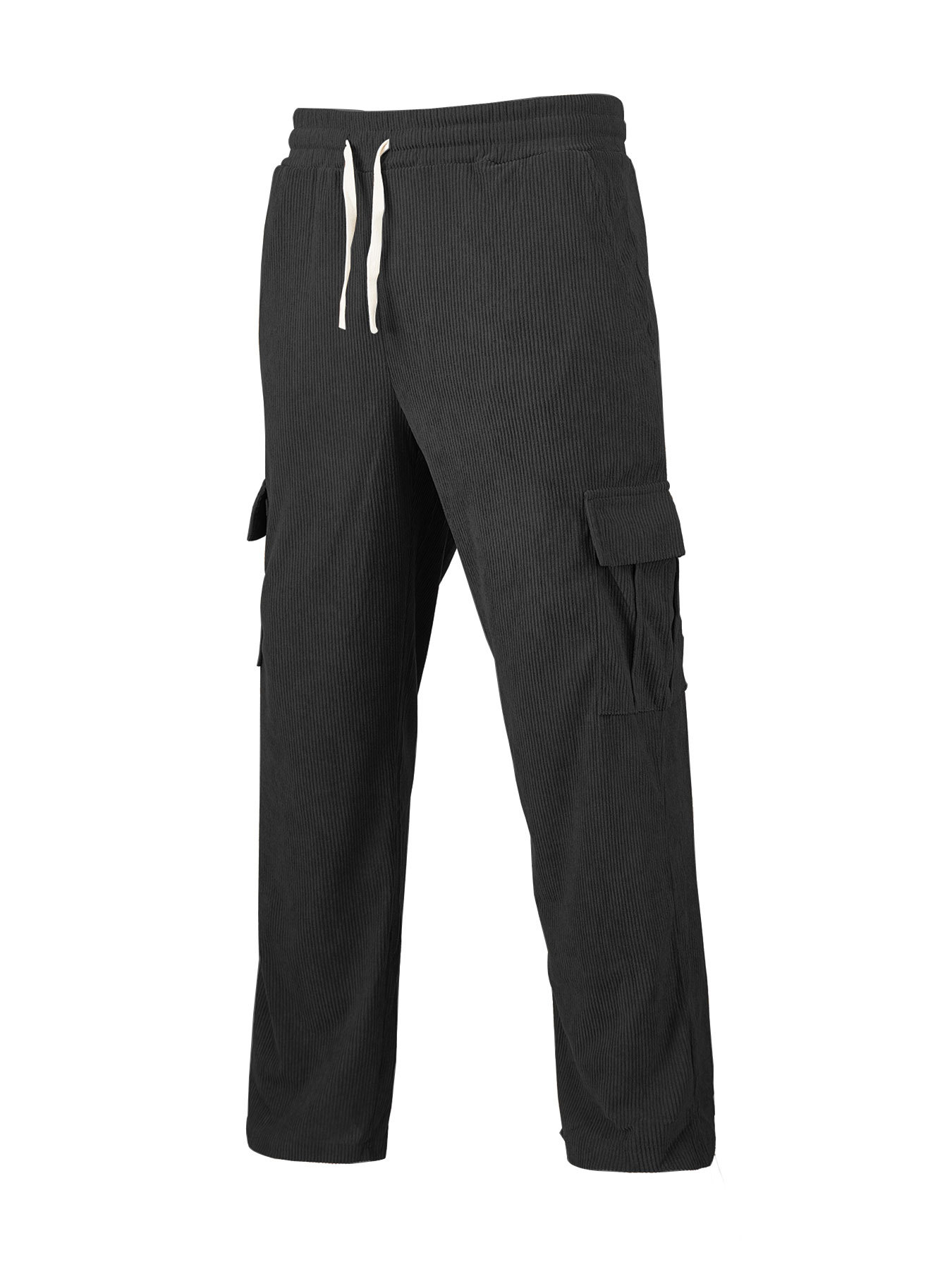 Pantaloni cargo uomo in velluto a coste multi-tasca casual_voghion.com