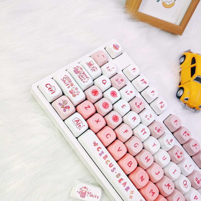 MOAキーキャップPBT熱昇華個性かわいい87十字軸機械キーボード適用108アニメ104ピンク98|undefined