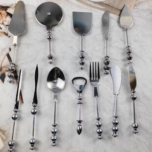 Amazon Cross Border Tableware Diy Beaded Bottle Opener Cream Knife Cheese Knife Pizza Shovel Kitchen Stainless Steel