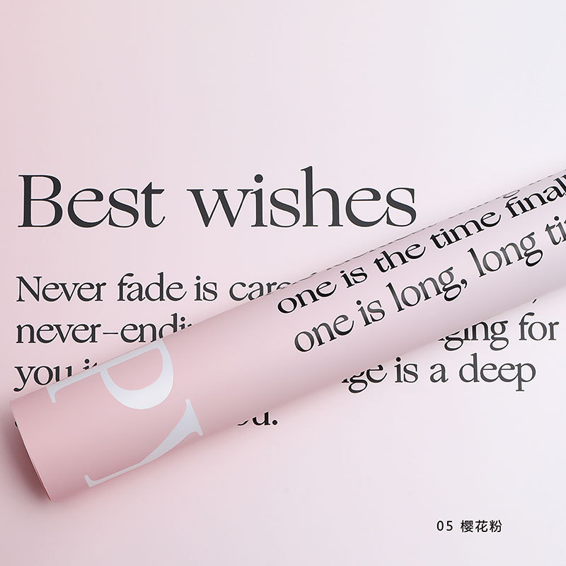 Gradiente inglés de doble cara de dos colores de papel ouya nacarado película impermeable flor regalo papel de regalo fábrica al por mayor