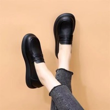 圆头乐福鞋女2025年秋季新款复古超软平底简约百搭软底防滑小皮鞋