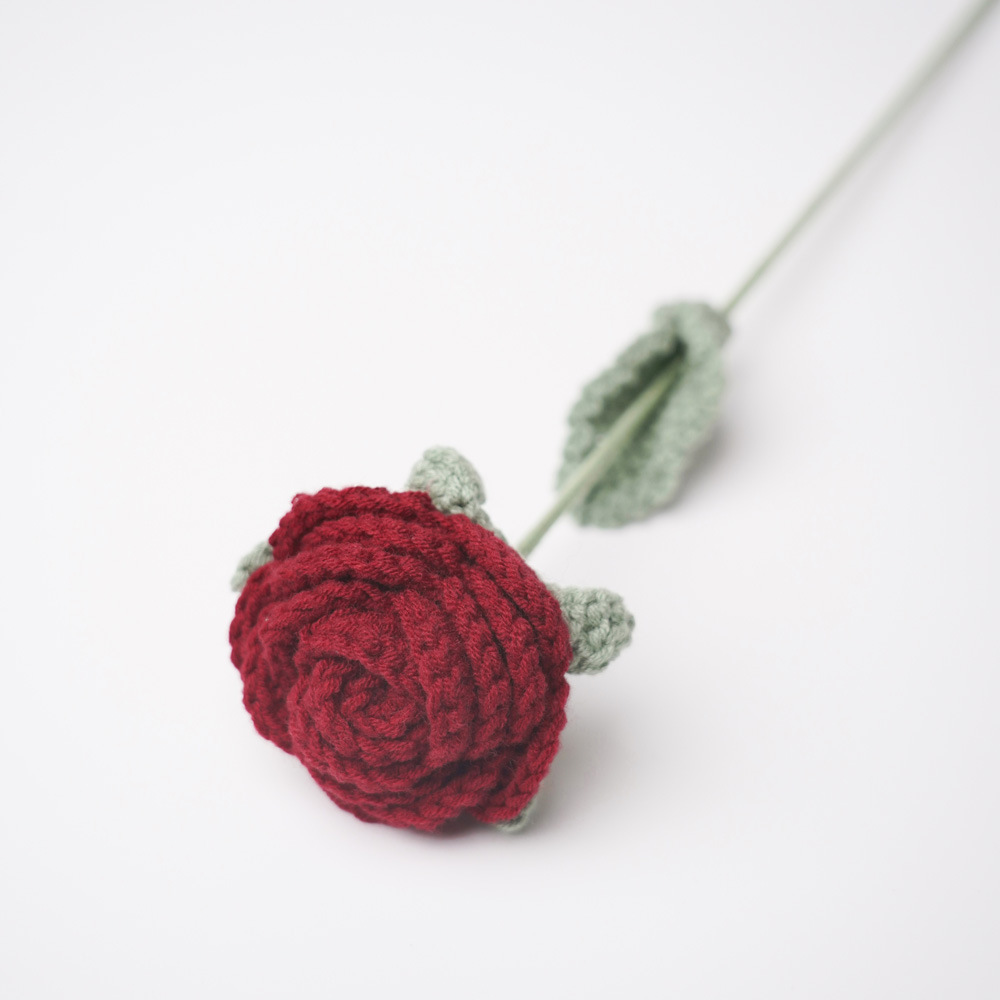 Flor artificial sala de estar decoración vino rojo rosa solo ramo de boda flor falsa decoración de flores secas decoración de arreglos florales de alta gama