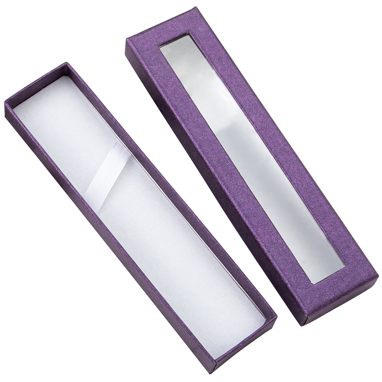 En stock al por mayor tapa pluma caja Ventana de alta gama caja de regalo de papelería de publicidad caja de la pluma de impresión LOGO