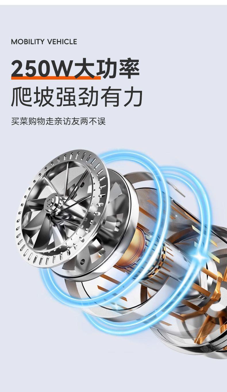 High-End Smart Driving Mobility Scooter for the Elderly, Four-Wheeled, Lightweight, Foldable, Household Electric Power-Assisted Battery Vehicle