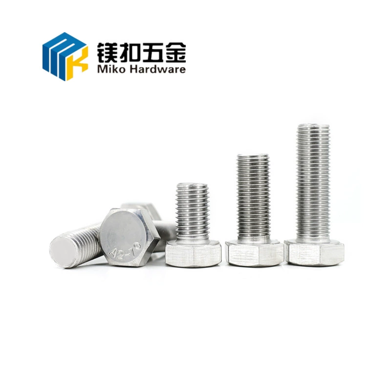 Поставка 304 из нержавеющей стали внешний болт с шестигранной головкой DIN933 полный зуб внешний винт с шестигранной головкой M12
