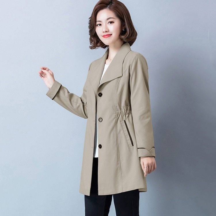 胖妹妹春秋装显瘦斤风衣女中长款码薄款300新款春秋外套加大气质|undefined