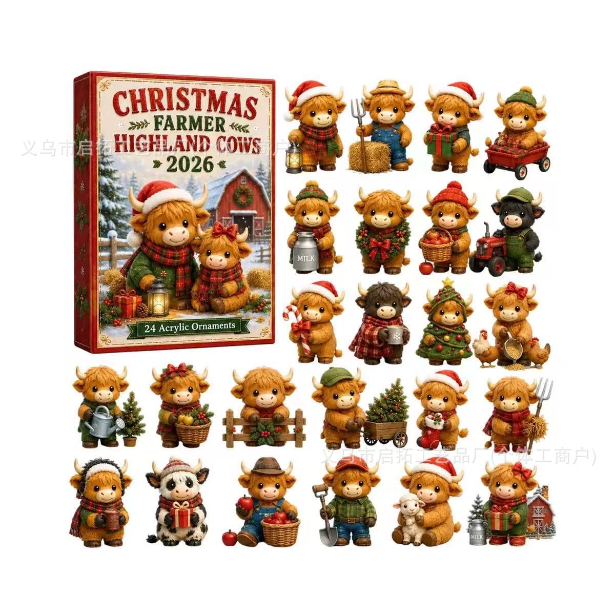 Calendario de Adviento Navideño de Cajas Sorpresa de Acrílico, Interactivo, para Navidad y Fiestas