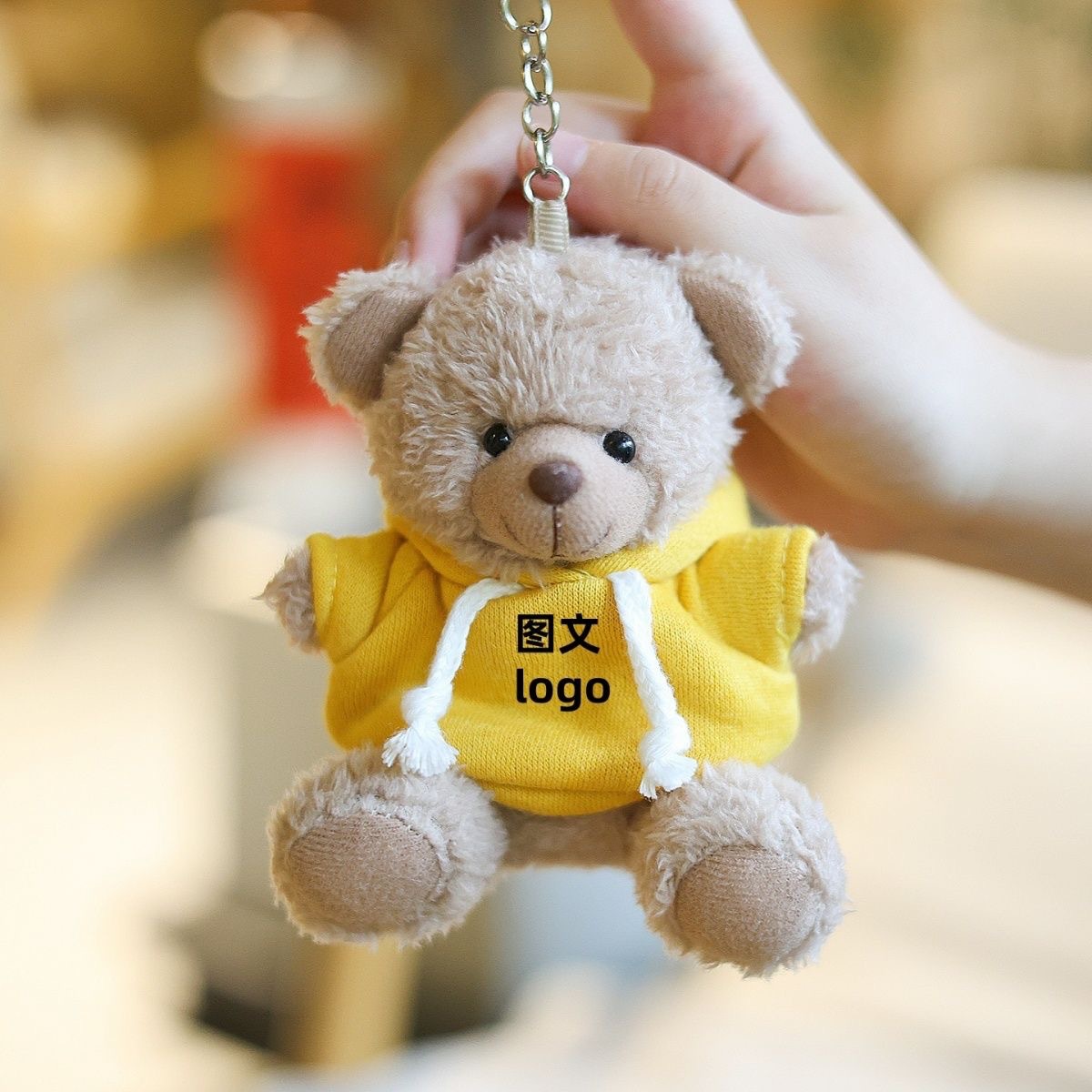 Vestido Teddy Bear colgante 12 cm emblema de patrón de muñeca de oso muñeca de regalo de actividad se puede imprimir LOGO