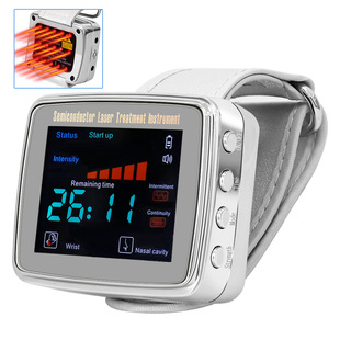 Factory Direct Sales 15-Hole Upgraded 650Nm Laser Physiotherapy Watch Lllt Laser Irradiation Large-Capacity Lithium Battery
