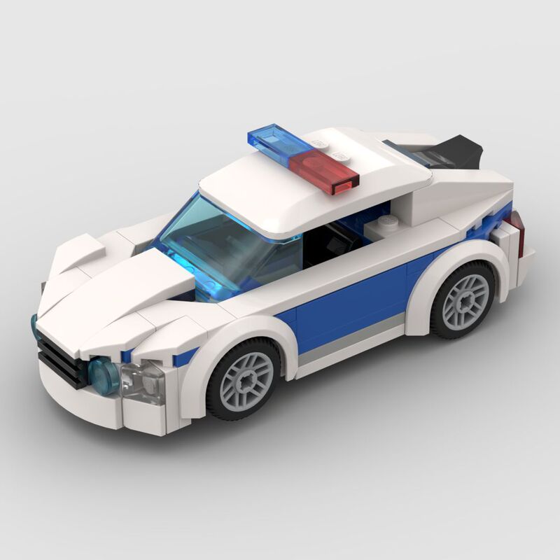Compatible with LEGO small-particle building blocks, this MOC city police car model is a fun and educational DIY project for boys