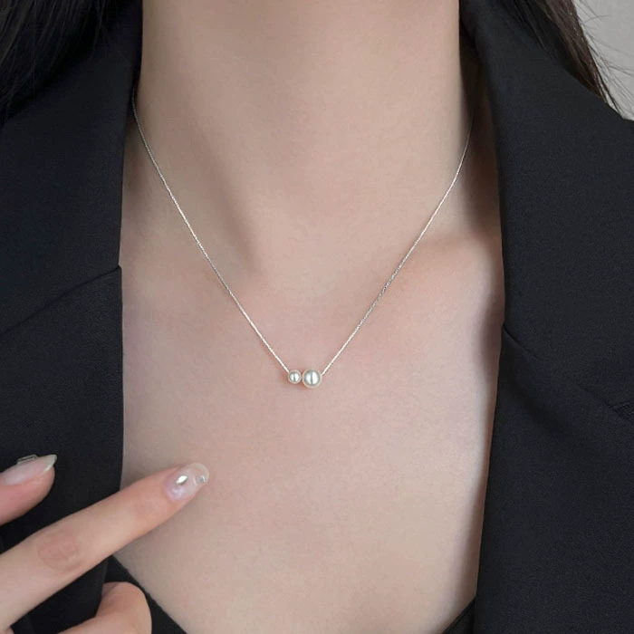 2024 новый имитационный жемчужный ожерелье женская летняя цепочка ключицы высокого уровня простой легкий роскошный дизайн