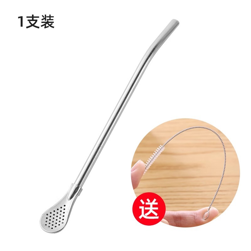 물방울 숟가락 빨대 1 짚 청소 브러시 1