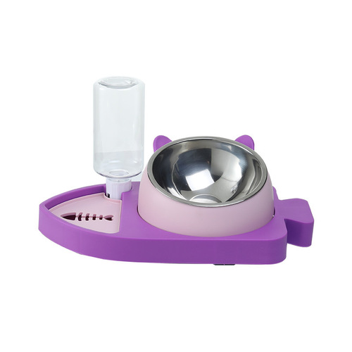 New fish-shaped three-in-one feeding water dispenser, non-wet mouth, automatic water refill, cat bowl, dog basin, water dispenser, dog bowl