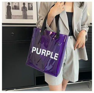 Jelly Bag Custom Logo Colorful Laser Bag Pvc Transparent Handbag Plastic Gift Bag Packaging Waterproof Bag