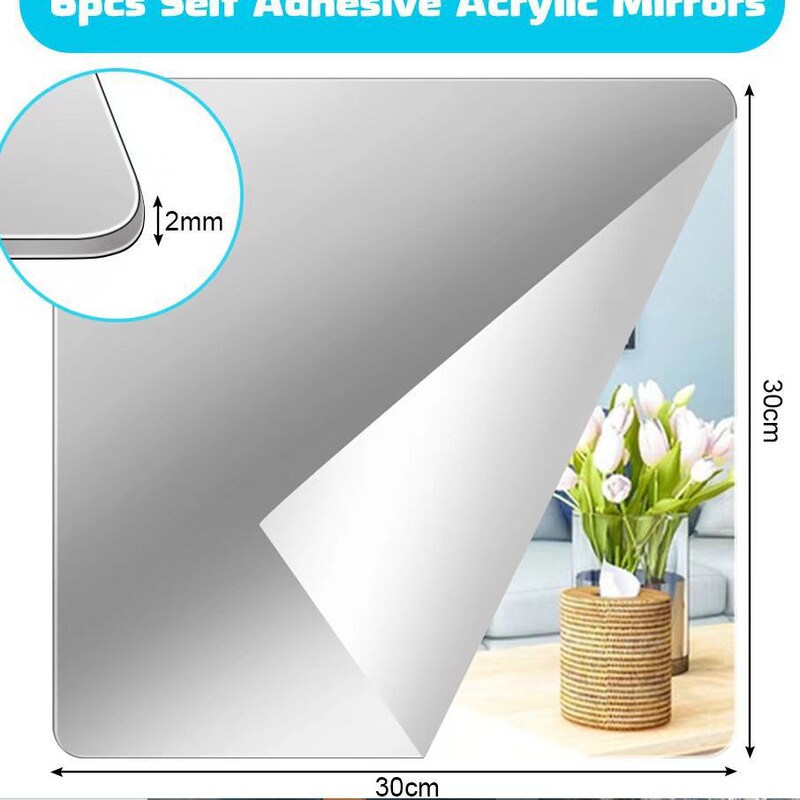 Mirror acrylic wall stickers self-adhesive plastic mirror dining table center wedding home background wall mirror decorative tray