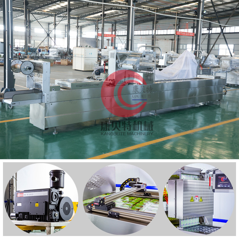 全自动拉伸膜真空包装机 豆干豆制品连续式真空包装机 食品封口机