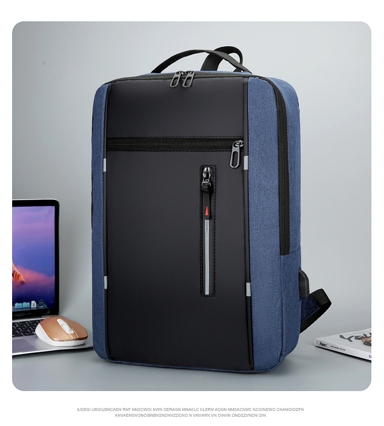 New large-capacity business commuting backpack, simple solid-color casual backpack, Oxford cloth portable computer schoolbag undefined