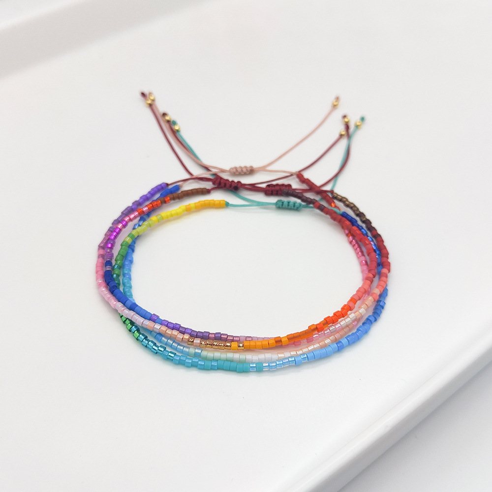 Miyuki Beaded Bracelet For Women Gradient Colour Woven Wristband_voghion.com