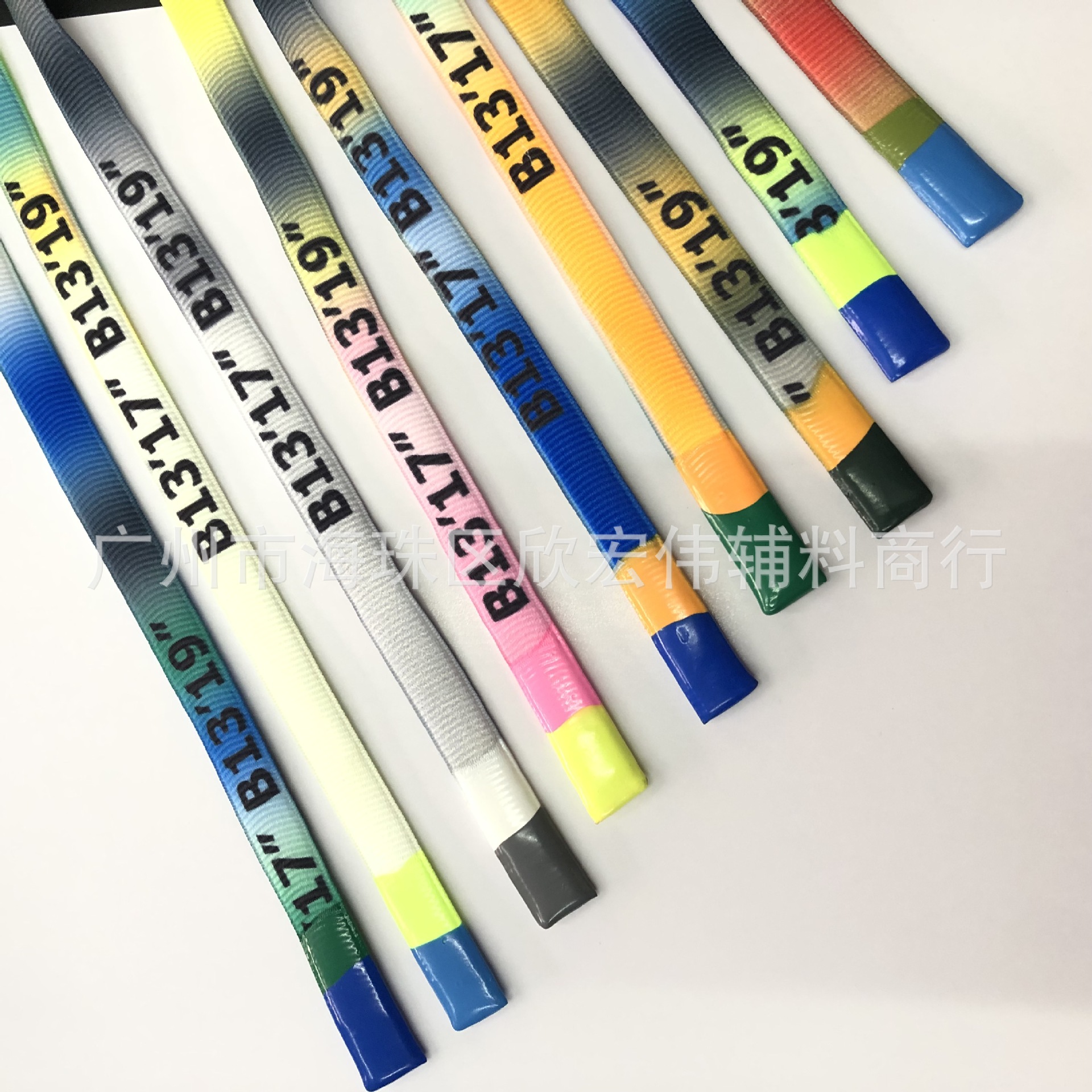 手工滴胶迷彩热转印丝印帽绳 七彩印字织带 硅胶间色扁帽绳