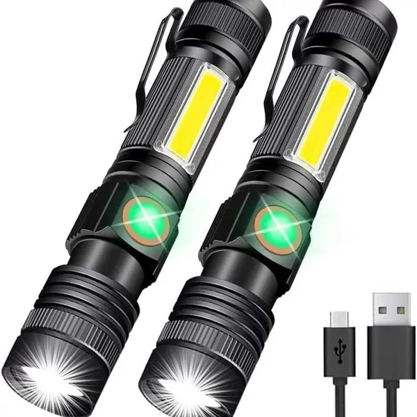 Cross-border flashlight T6 highlight outdoor camping light cob light source fishing light telescopic p50 outdoor lighting