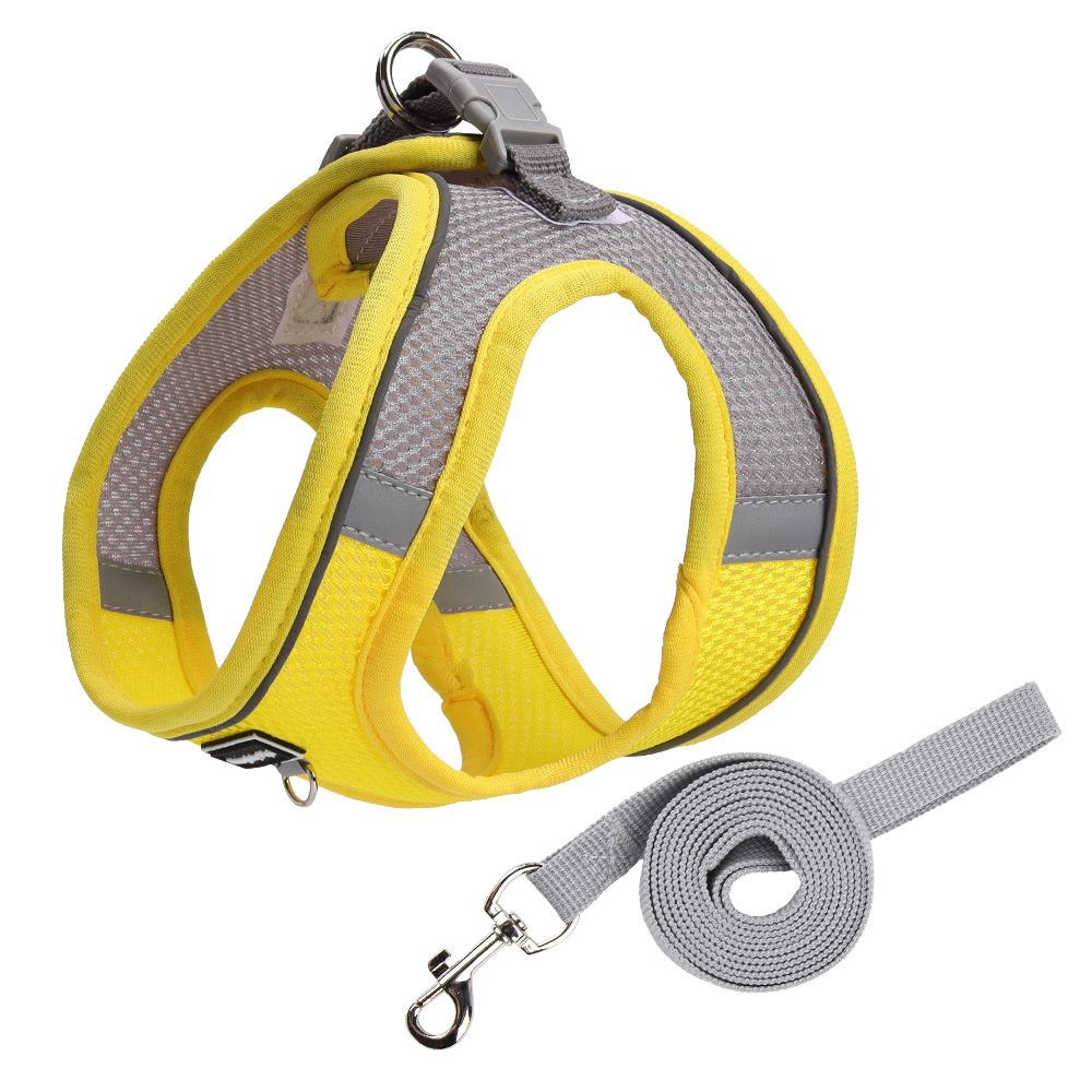 Nuevo tipo de chaleco respirado mascota cinturón de pecho anti-desprendimiento de la cuerda de tracción de perros, cuerda de tracción de mascota reflectante