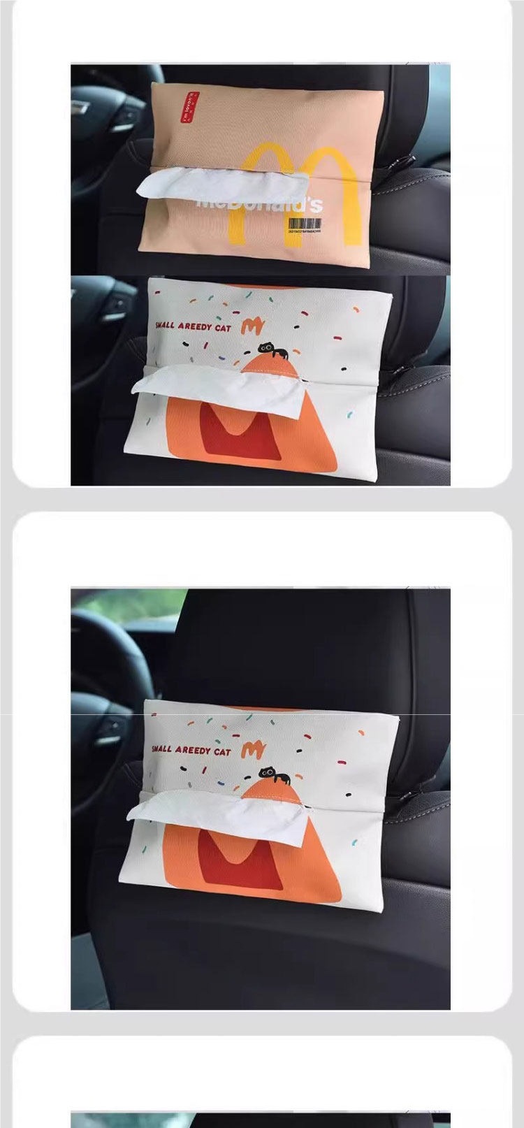"M Ji Mai Mai" Car Tissue Box, Car Tissue Holder, Car Tissue Cover, Creative Tissue Hanging Bag