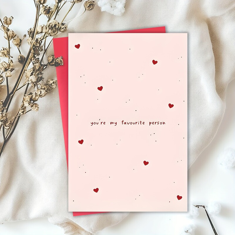 Cross-Border New Sincere Valentine's Day Greeting Card You Are My Favorite Person Suitable for Engagement Anniversary Greeting Card