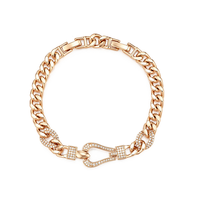 Pulsera Retro para Mujer 18K de Aleación de Cobre, Galvanizada, Diseño Geométrico, para Regalos