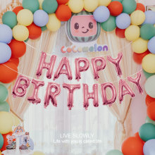 定制生日快乐16寸英文字母铝膜气球儿童生日派对装饰布置跨境批发