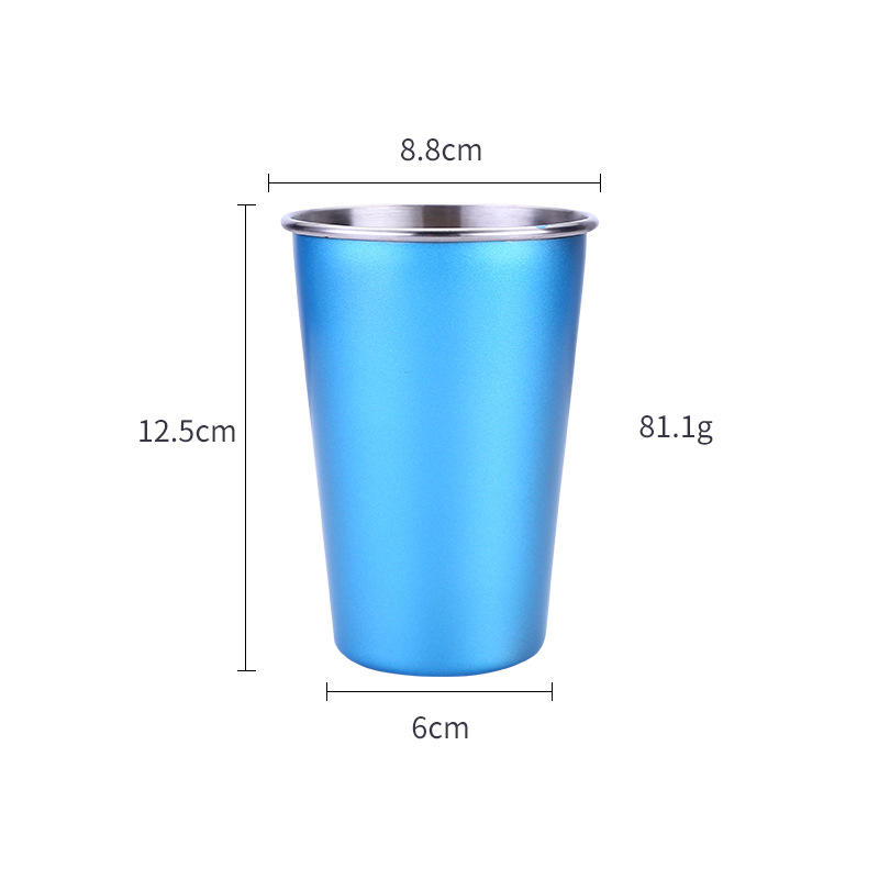블루 맥주 잔 500 ml (뚜껑 없음)