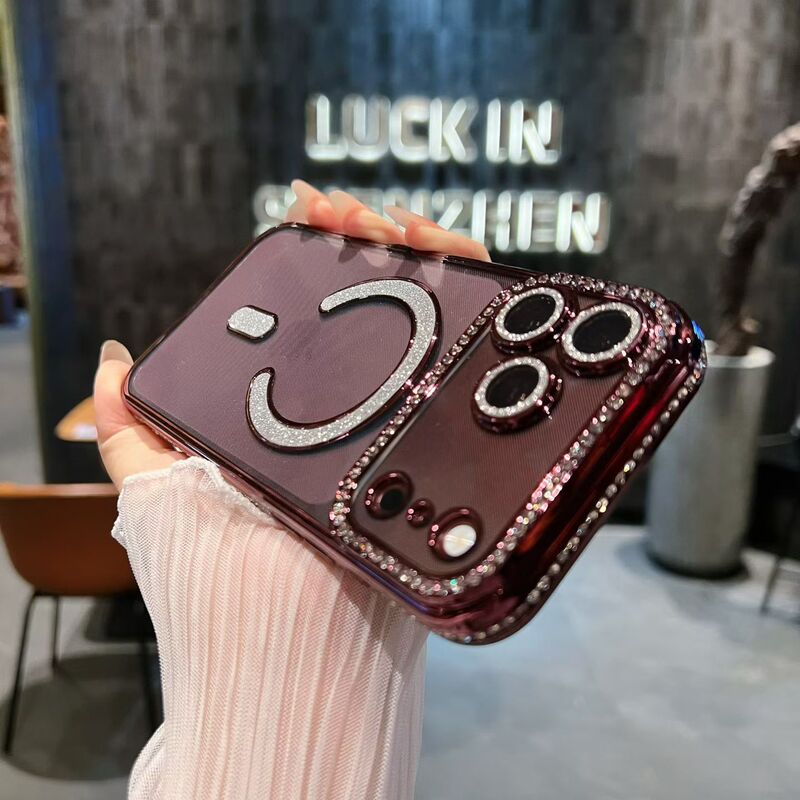 Suitable for iPhone 18 Pro Max Phone Case with High-End Feel, Magnetic Glitter Lens Film, and Apple 17 Protective Cover