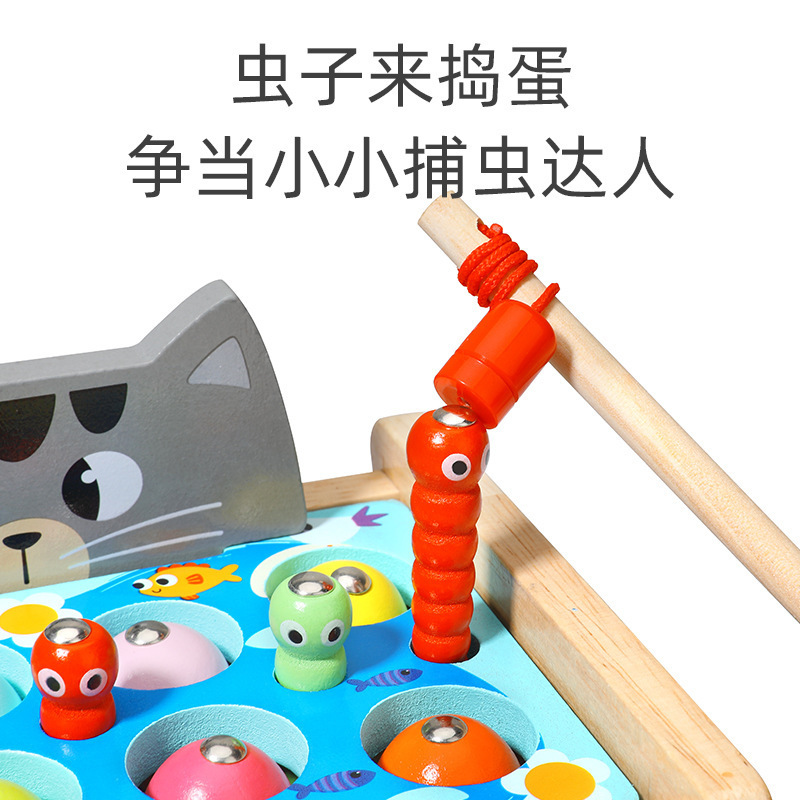 Magnético gatito pesca juguetes educativos infantiles 1-3 años bebé niños y niñas de formación de acción material didáctico