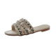 Wholesale Summer New Style Fragrant Style Flat Slippers Women's Outer Wear Spring Soft Bottom Fairy All-Match Pearl Beach Sandals