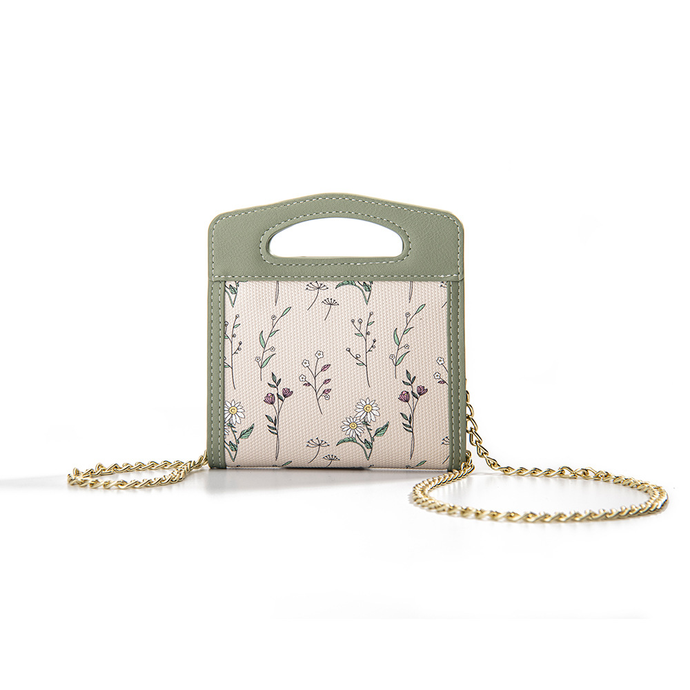 Cartera femenina de alto nivel flor y hierba bolsa de tarjeta de mano 2024 nueva cadena cambio cremallera moda damas