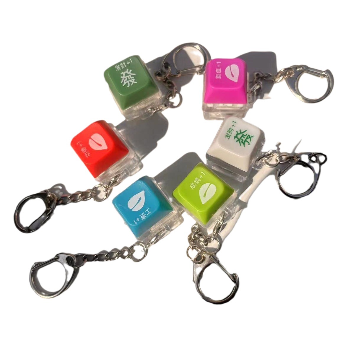 Saibo gongde acumulador descompresión botón luminoso tocando peces de madera Gongde keycap electrónico de madera llavero colgante