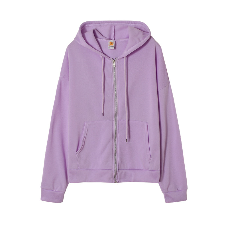 Solid Color Hooded Sweatshirt NSYF68089