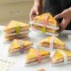 Cyber Celebrous Sandwich Packaging White Box Triangle Transparent Hot Pressed Sandwich Box Special Stall Commercial Disposable