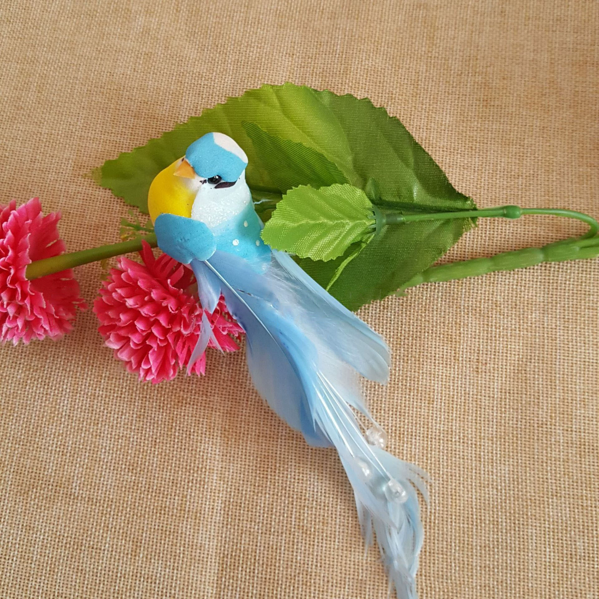 1,3 юаня в наличии, 12 см, шестицветная имитация птичьих перьев
