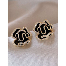 N 63854 Camellia tassel women's earring ɽ�軨����Ů��׹