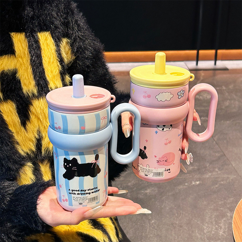 Taza Bingba de alto valor Taza termo de acero inoxidable 316 Taza de mesa para mujer Taza de paja de alto valor Taza de agua de oficina
