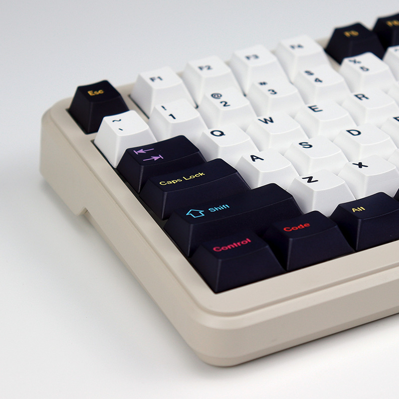 GMK 黒と白のトライバルテーマ 143 昇華オリジナルメカニカルキーボードキーキャップカスタマイズされた黒と白のコンプリートセット|undefined