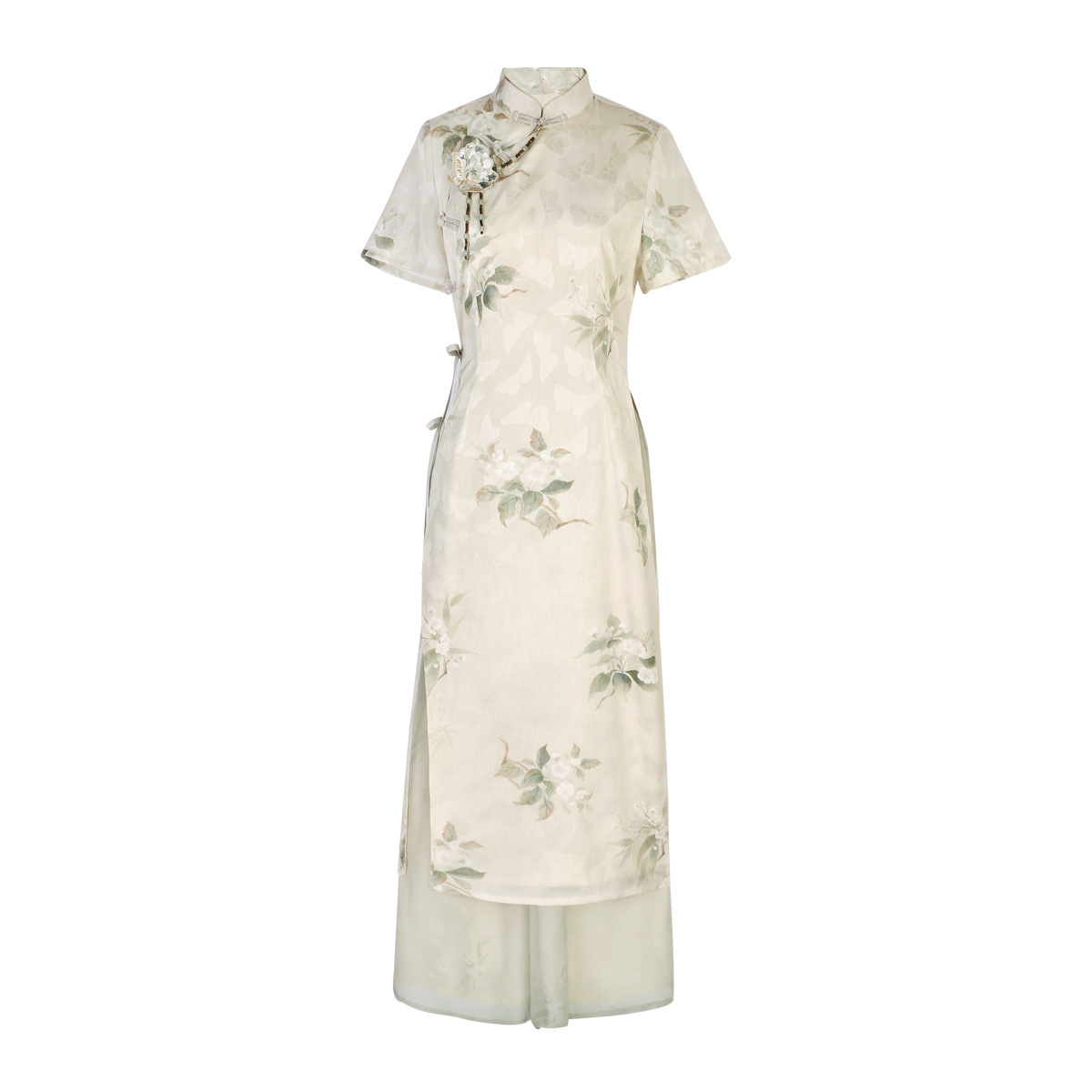 Diseño original escucha el nuevo estilo chino de mujeres chinas mejorar los pantalones de elementos han conjunto de cheongsam X059