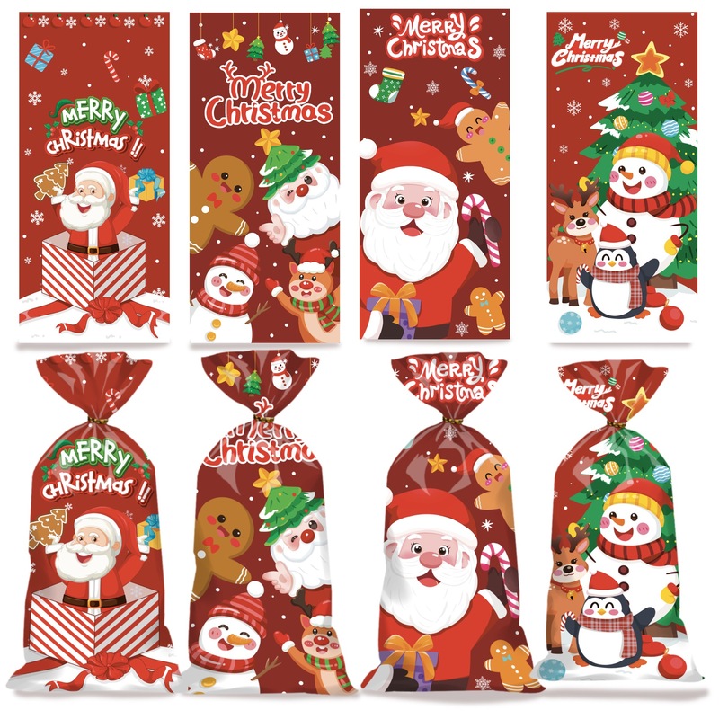 クリスマスキャンディバッグクリエイティブギフトバッグ子供のホリデーパーティーoppタイバッグアマゾン包装卸売|undefined