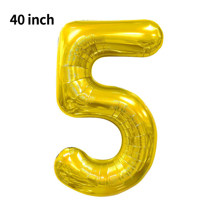 Globo digital transfronterizo grande de 40 pulgadas versión estadounidense 0-9 globo de película de aluminio decoración de fiesta de cumpleaños globo digital de imitación image 11