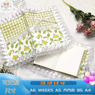 Qiu Ling A5 Book Cover Weeks Book Sleeve Planner Fabric Protective Cover Lace Trim One-Piece Wholesale Fabric Book Cover
