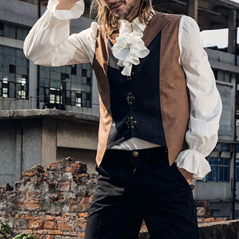 Renaissance Steampunk Ruffled Shirt Medieval Retro Drama Show Top Amazon