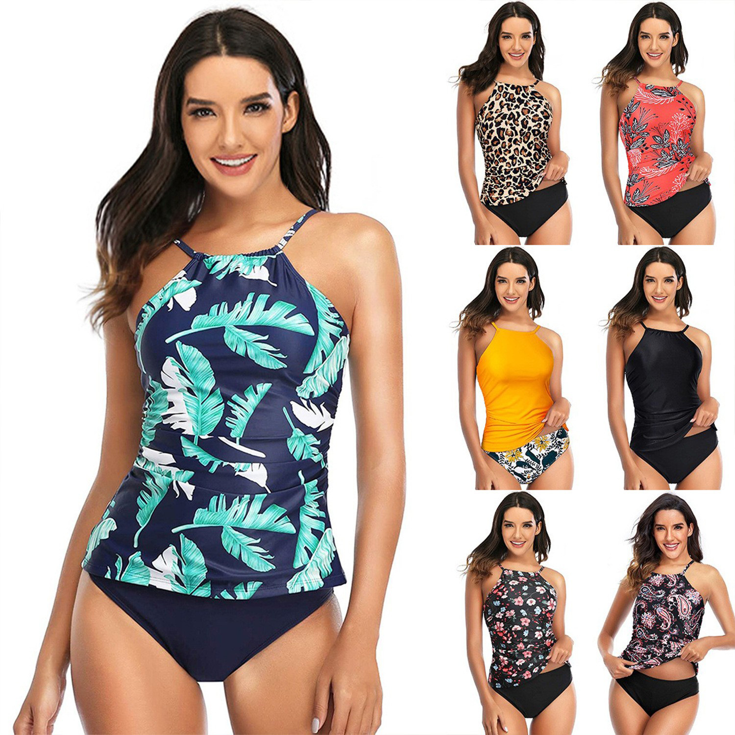 2023 nuevo comercio exterior europeo y americano traje de baño de las mujeres conservador split más tamaño adelgazamiento Correa traje de baño bikini de las mujeres