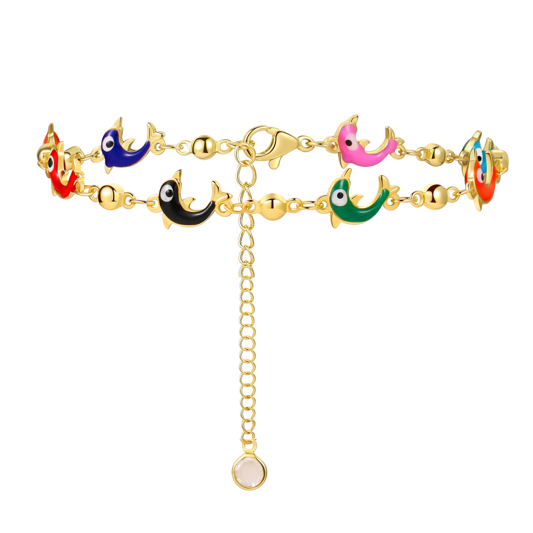 Retro Devilu0027S Eye Moon Flower Copper Bracelets