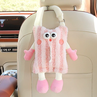 Car tissue box/set – Interior Decoration - by-hand-carrying-style-pink-striped-tissue-box